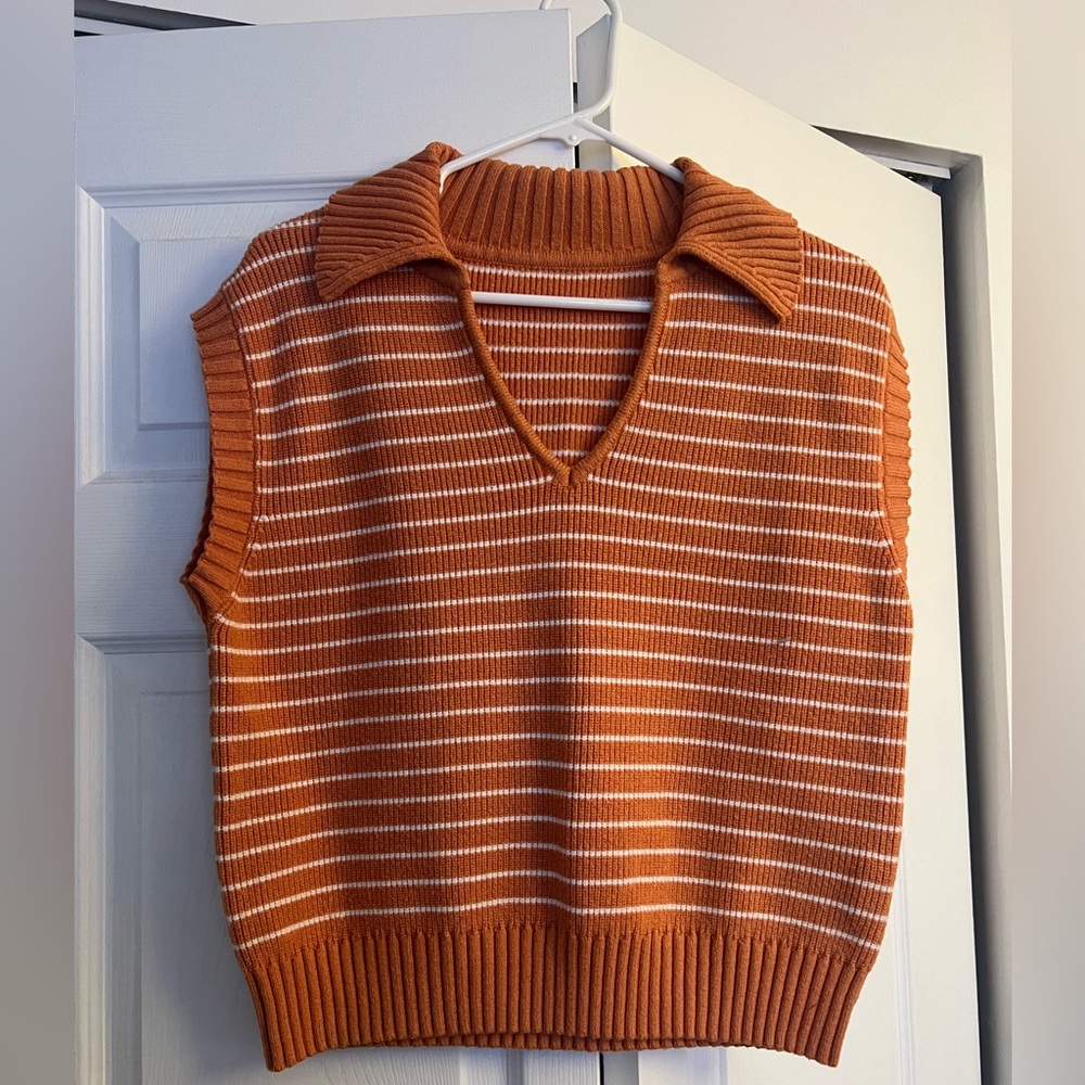 V- Neck Cap Sleeve Top -  Sweater Vest